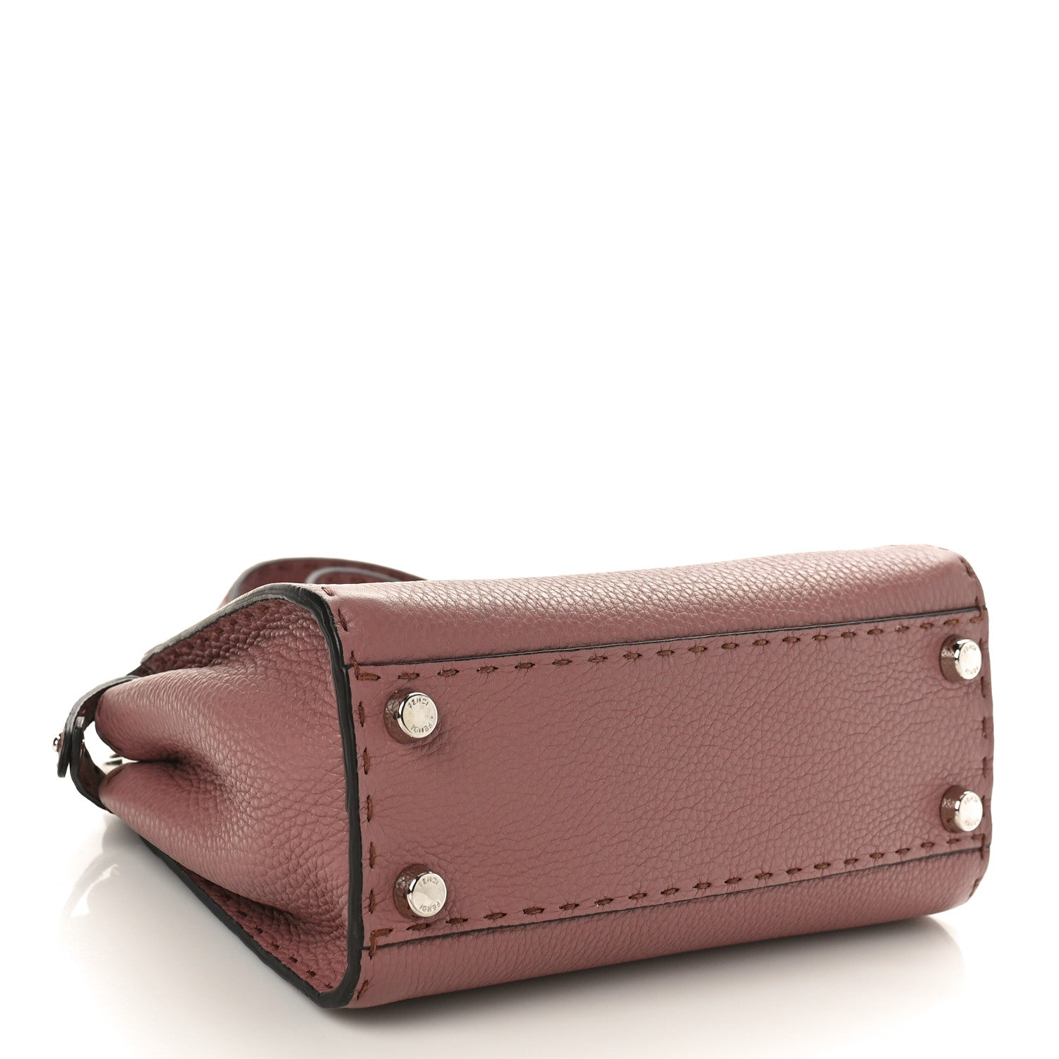 Fendi Cuoio Romano Selleria Bi-Color Mini Peekaboo Iconic Satchel English Rose Camelia 4 of 9