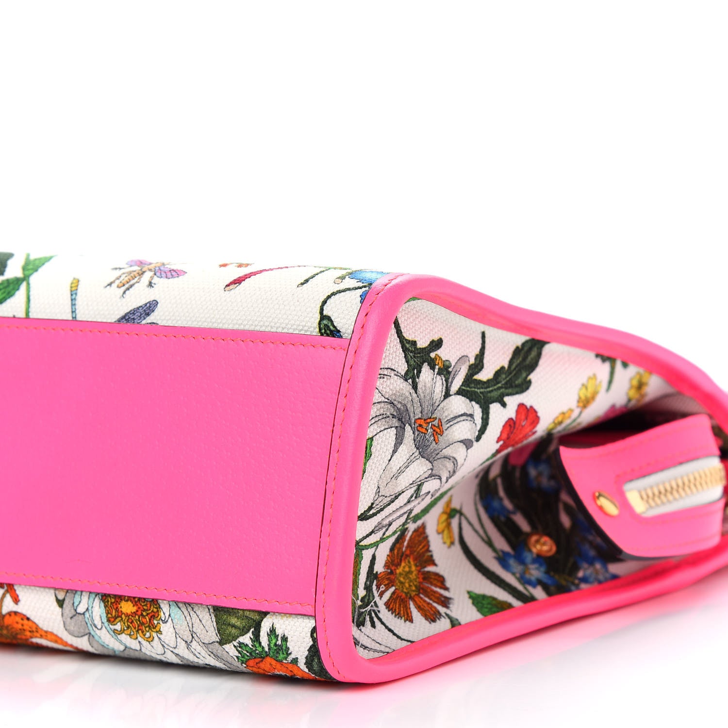 Gucci Canvas Medium Flora Tote Fuchsia 9 of 9