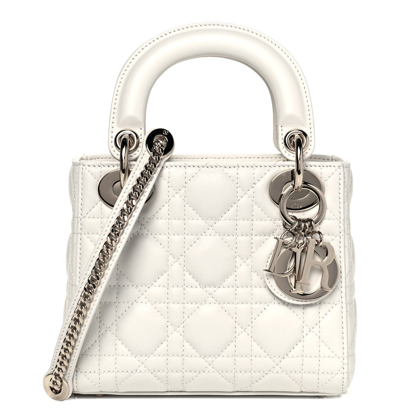 Lambskin Cannage Mini Lady Dior White