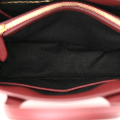 Burberry Grainy Calfskin House Check Medium Banner Tote Crimson 6 of 10