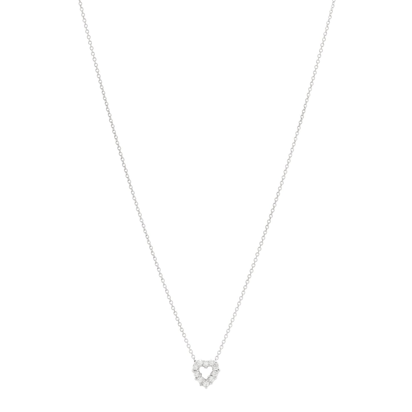 18K White Gold Diamond Tiny Treasures Heart Pendant Necklace