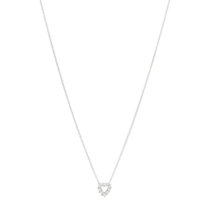 Roberto Coin 18K White Gold Diamond Tiny Treasures Heart Pendant Necklace 1 of 6
