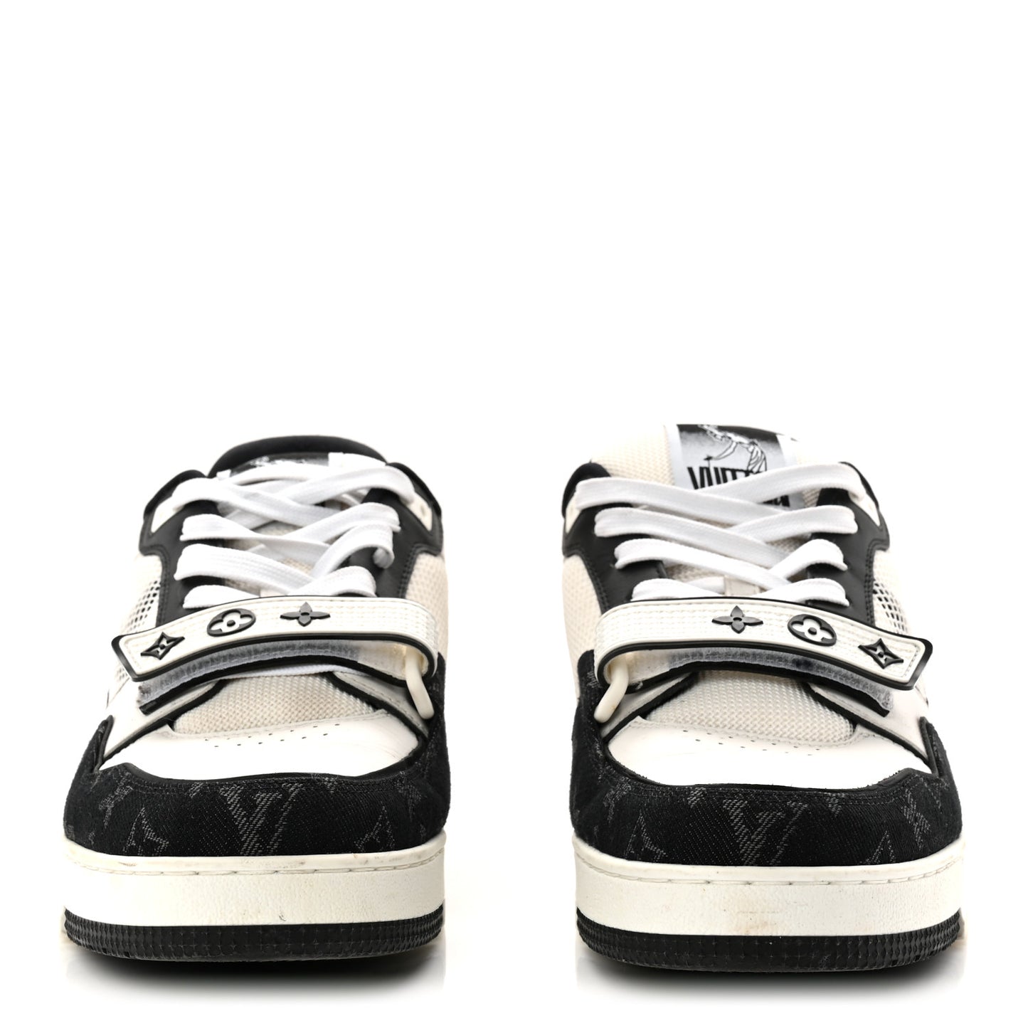 Denim Mens LV Calfskin Mesh Skate Sneaker 8 Black