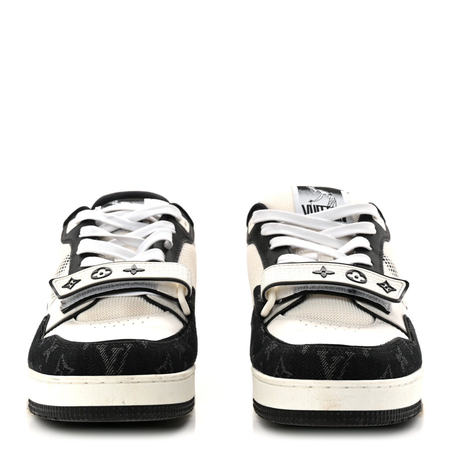 Louis Vuitton Denim Mens LV Calfskin Mesh Skate Sneaker 8 Black 2 of 9