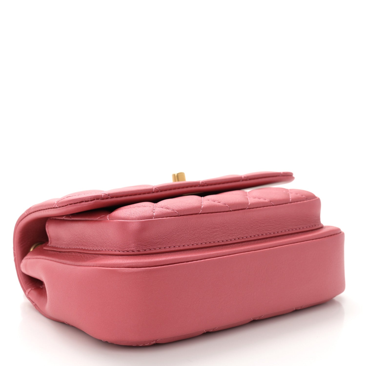 Chanel Metallic Calfskin Quilted Top Handle Flap Dark Pink 4 of 11