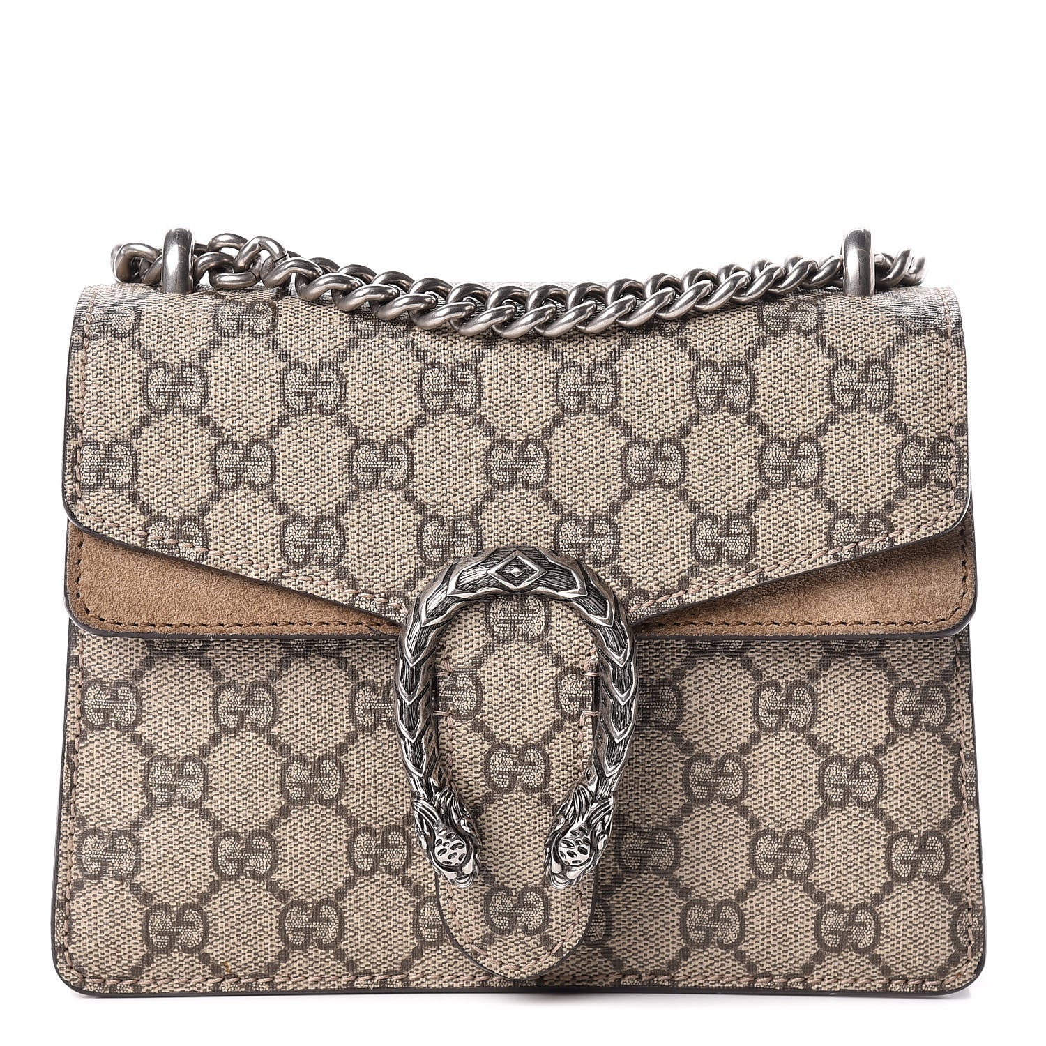 Gucci GG Supreme Monogram Mini Dionysus Shoulder Bag Taupe 1 of 17