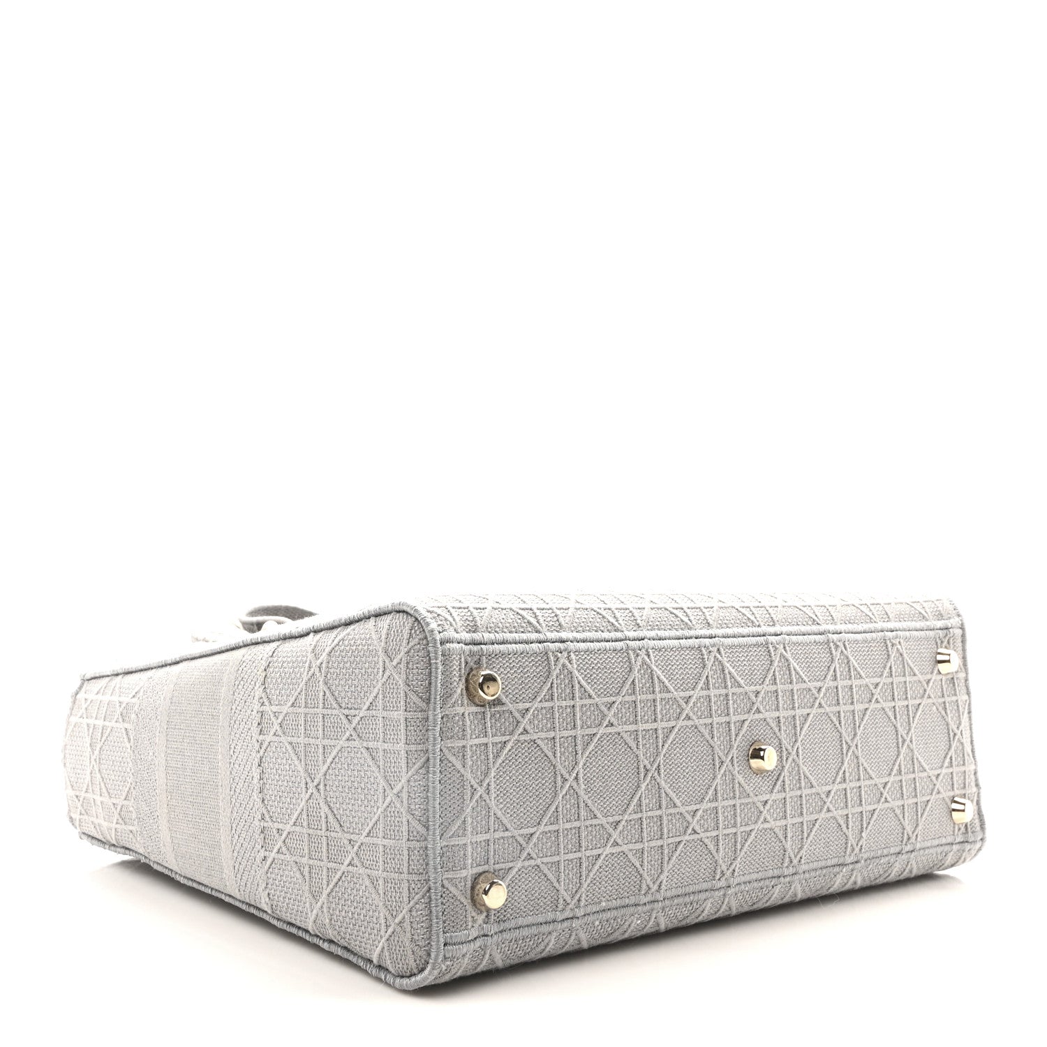 Christian Dior Canvas Embroidered Cannage Lady D-Lite Gray 4 of 11
