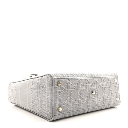 Christian Dior Canvas Embroidered Cannage Lady D-Lite Gray 4 of 11