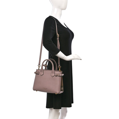 Burberry Grainy Calfskin House Check Small Banner Tote Pale Orchid 2 of 8
