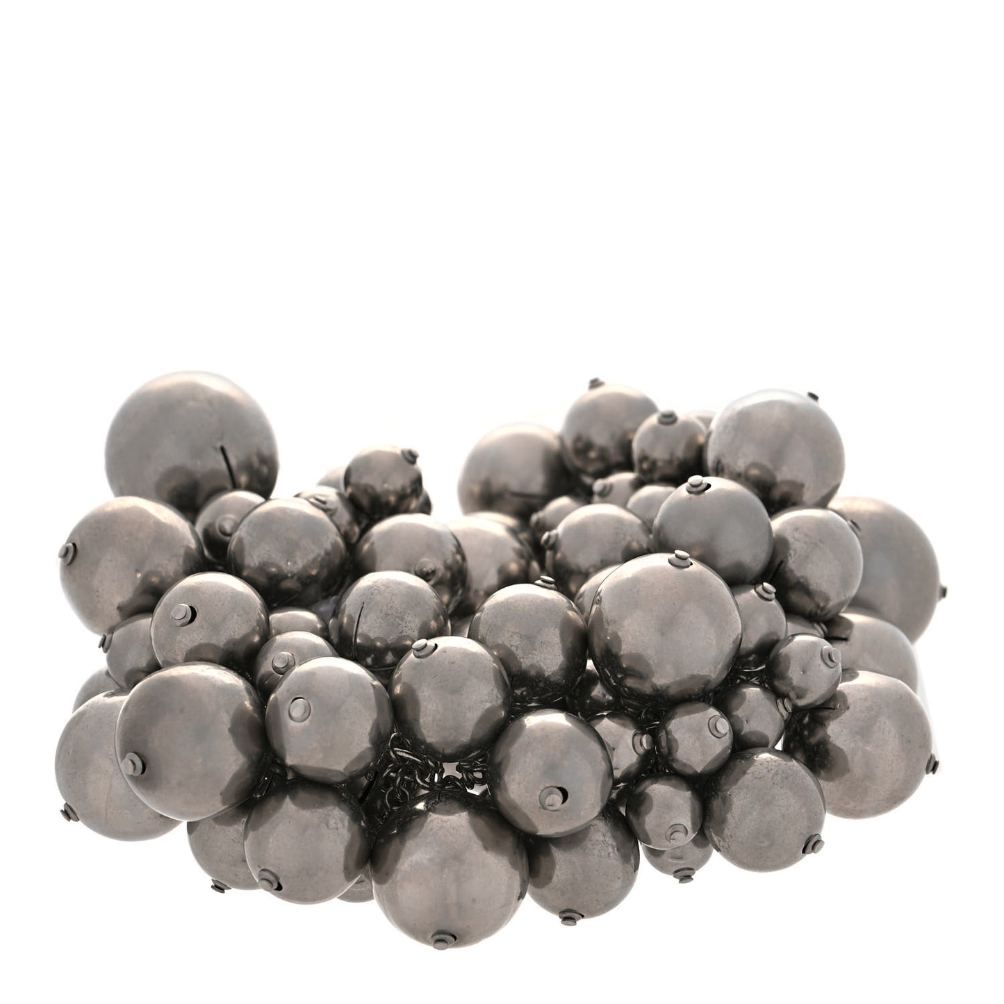 Beaded CC Bracelet Silver