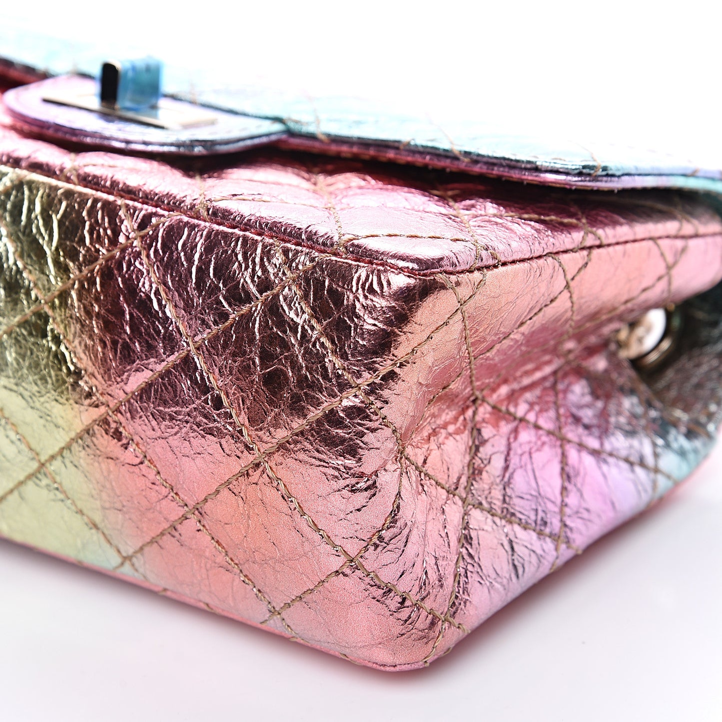 Metallic Goatskin Quilted Mini 2.55 Reissue Flap Multicolor