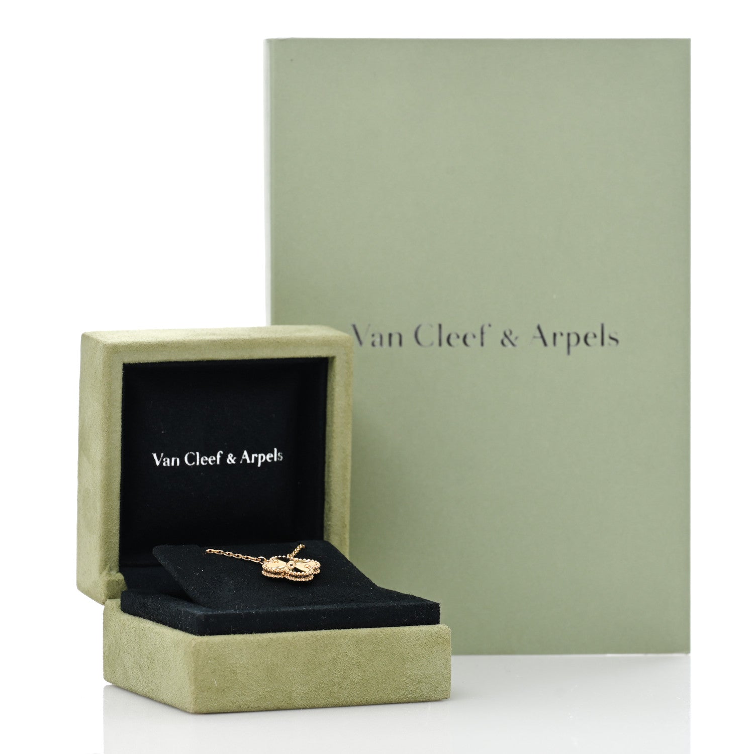 Van Cleef & Arpels 18K Yellow Gold Guilloche Vintage Alhambra Pendant Necklace 5 of 5