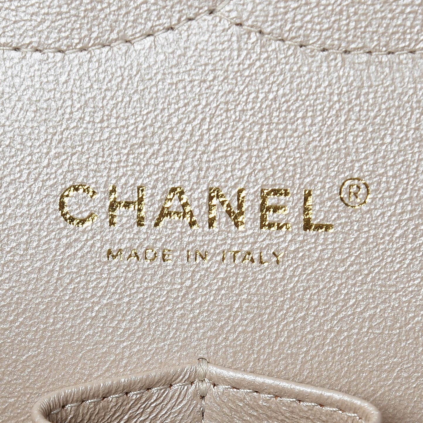 Pearly Caviar Quilted Jumbo Double Flap Light Beige