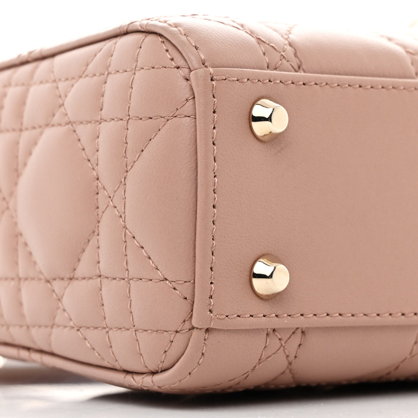Lambskin Cannage Mini Lady Dior Blush Blush