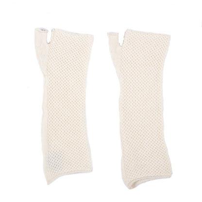 Chanel Cashmere Wool CC Fingerless Gloves Ivory 2 of 4