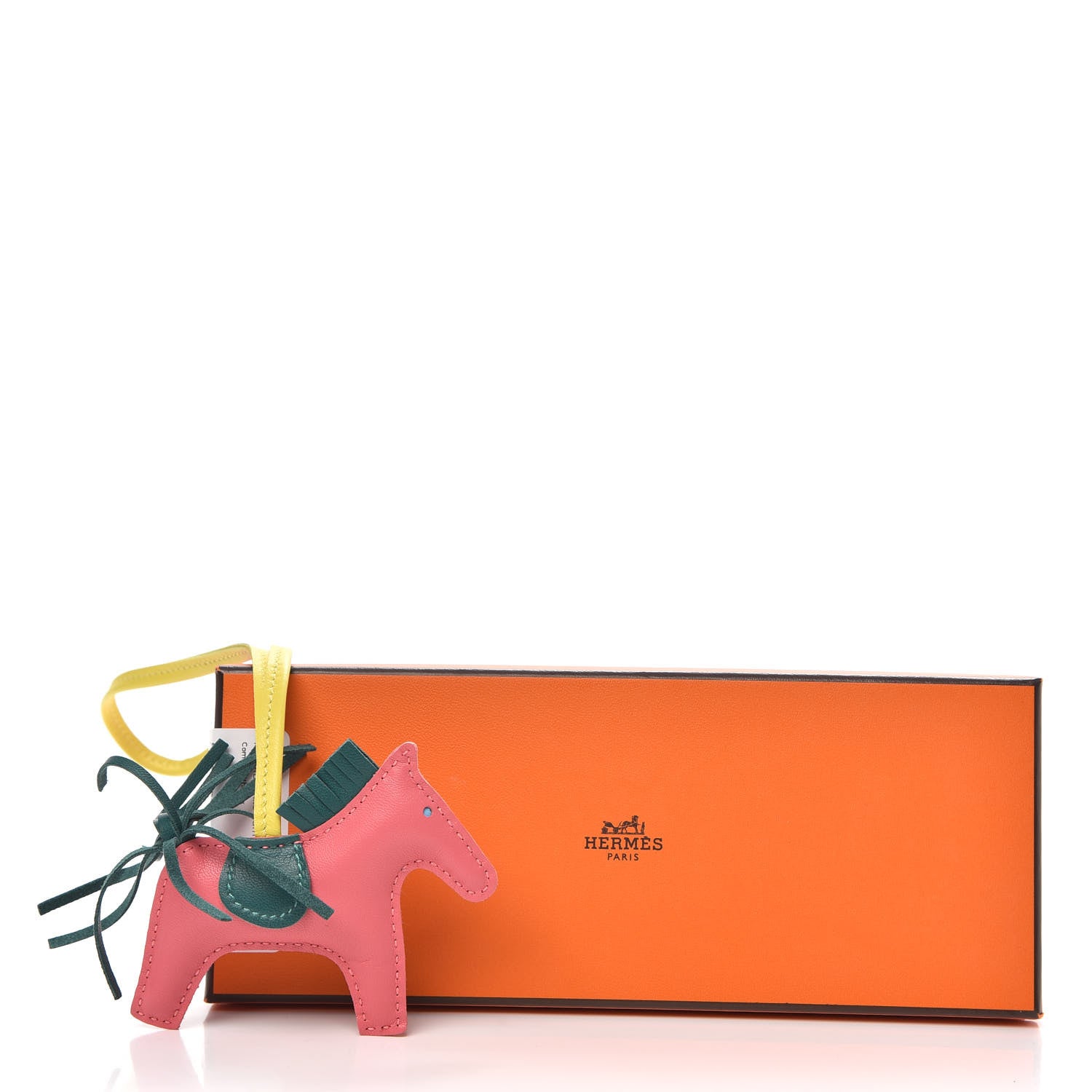 Hermes Milo Lambskin Grigri Rodeo Horse Bag Charm PM Rose Azalee Malachite Lime 4 of 4