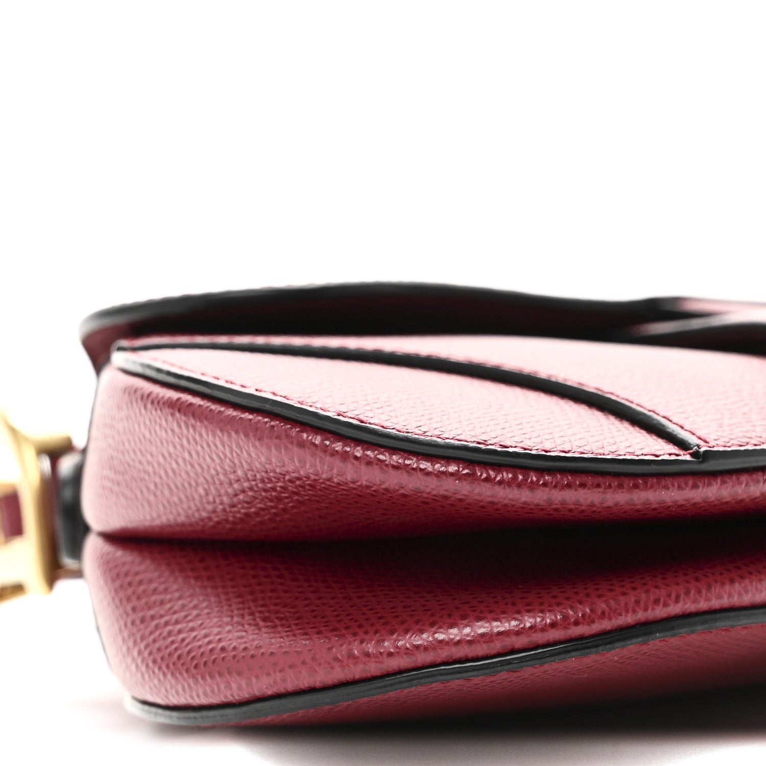 Christian Dior Grained Calfskin Mini Saddle Bag Red 8 of 9