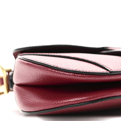 Christian Dior Grained Calfskin Mini Saddle Bag Red 8 of 9