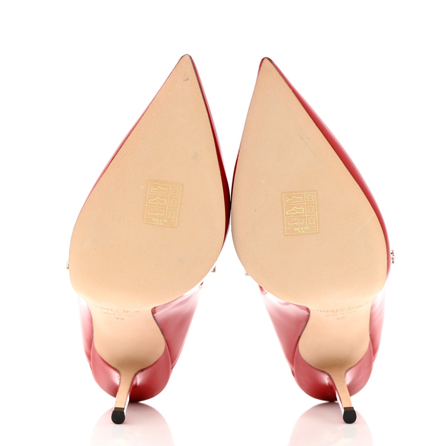 Patent Crystal Bing 100 Pumps 38 Red