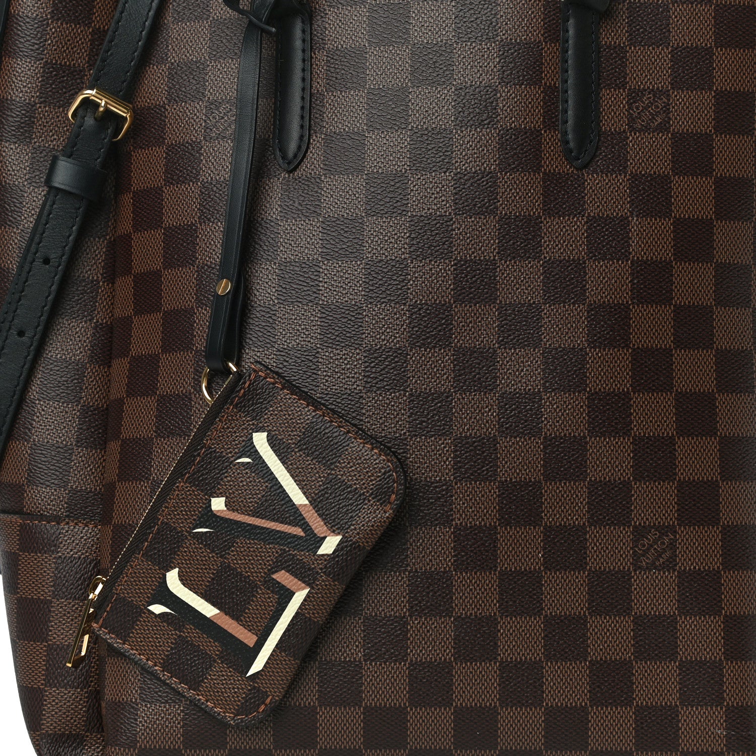 Louis Vuitton Damier Ebene Belmont MM Black 6 of 10