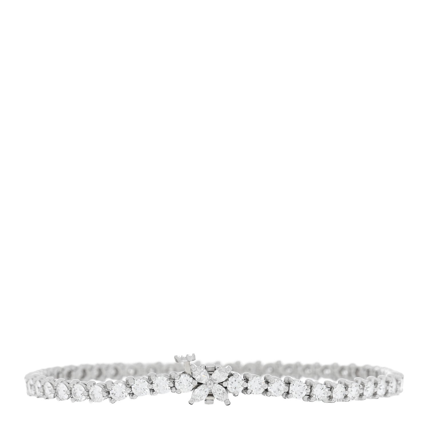 Tiffany Platinum Diamond 4.49ctw Victoria Tennis Bracelet 2 of 3