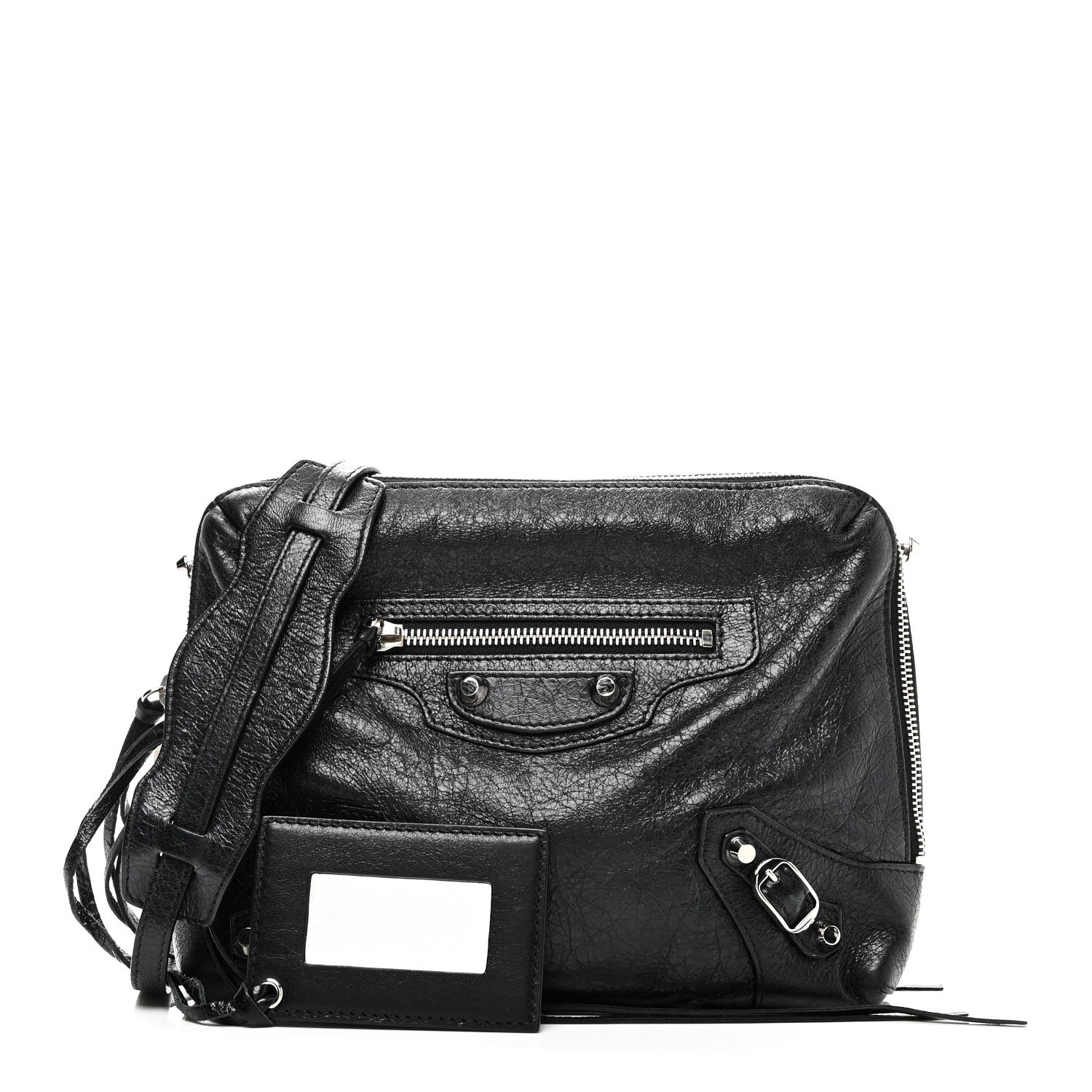 Balenciaga Agneau Classic Hardware XS Reporter Crossbody Black