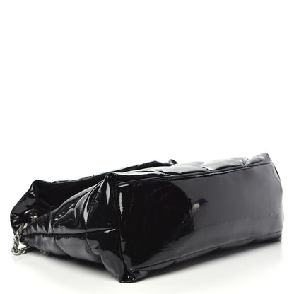 Saint Laurent Patent Lambskin Quilted Medium Loulou Puffer Monogram Chain Satchel Black 5 of 11