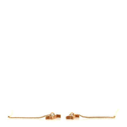 Saint Laurent Metal Monogram Pendant Threader Earrings Gold 3 of 3