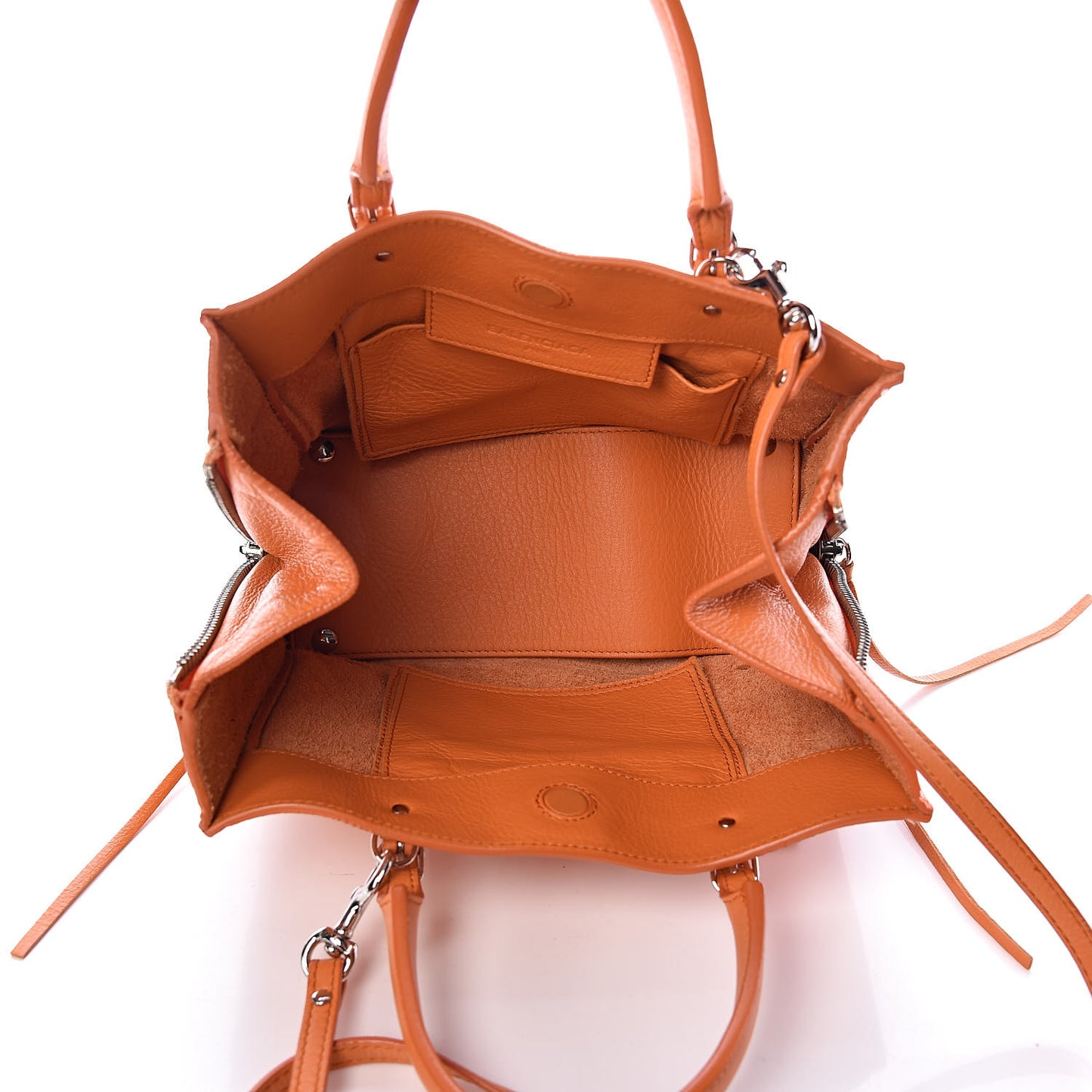 Calfskin Papier Mini A4 Zip Around Tote Orange