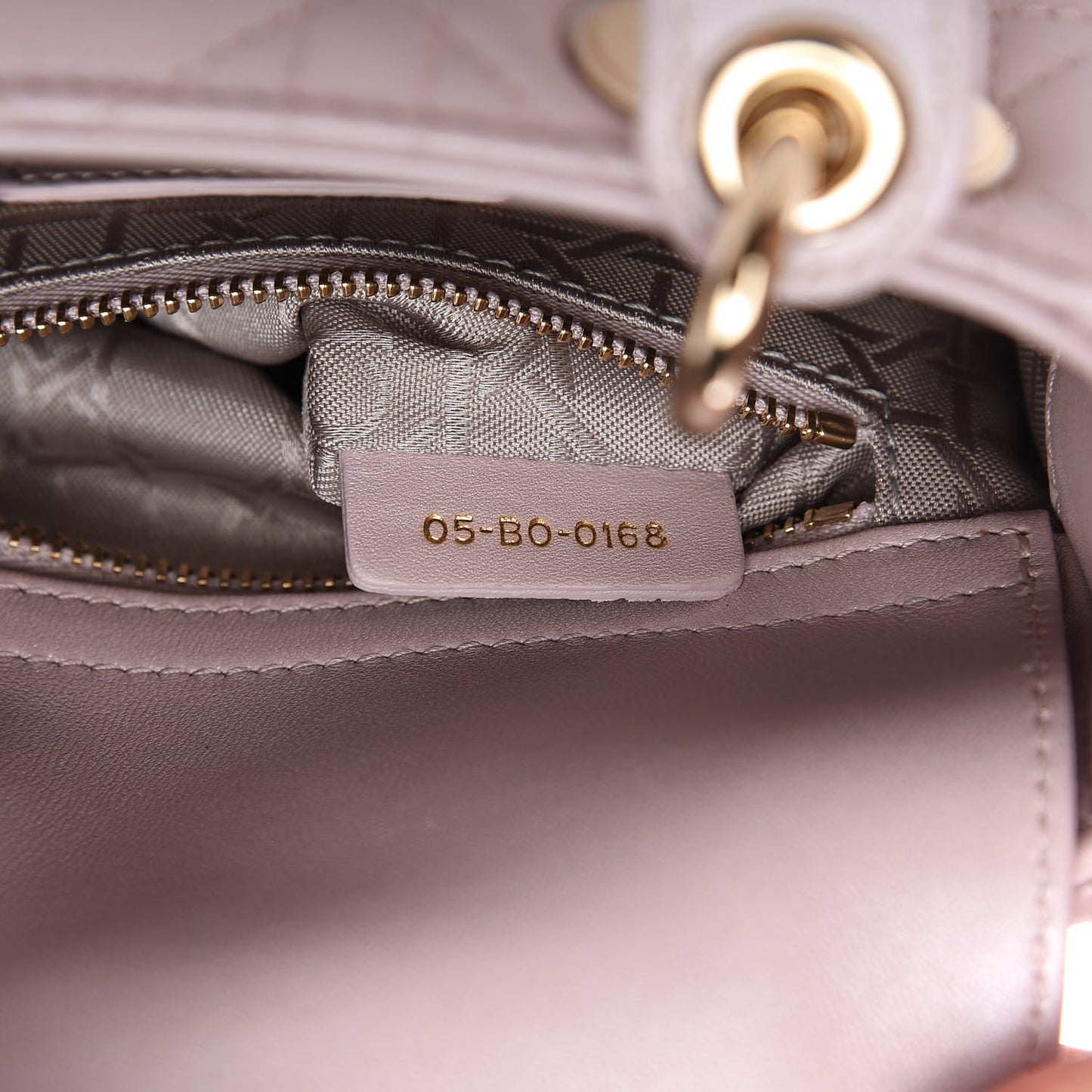 Metallic Lambskin Cannage Mini Lady Dior Lotus