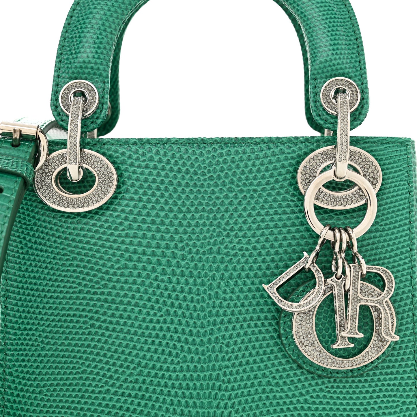 Lizard Swarovski Crystal Mini Lady Dior Green