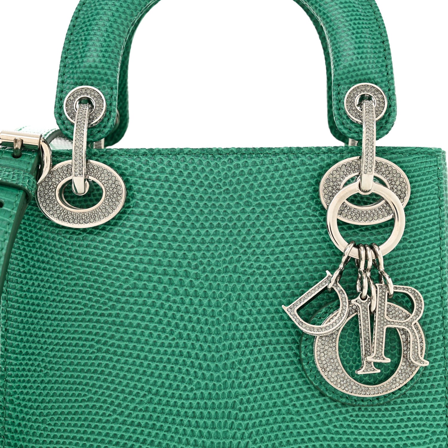 Christian Dior Lizard Swarovski Crystal Mini Lady Dior Green 8 of 11