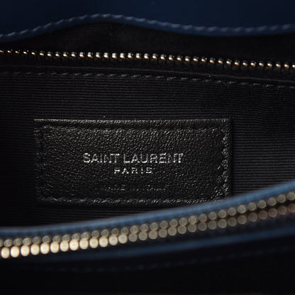 Saint Laurent Calfskin Y Quilted Monogram Medium Loulou Chain Satchel Denim Blue 10 of 11