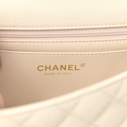 Chanel Caviar Quilted Mini Top Handle Rectangular Flap Beige 6 of 9