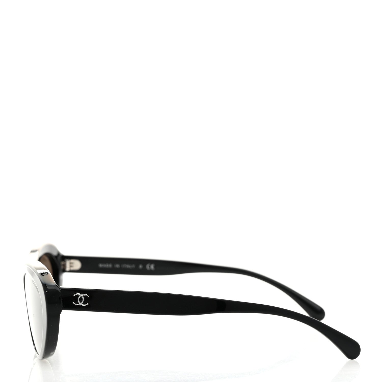 Chanel Acetate Oval Sunglasses 5416 Black Beige 3 of 9