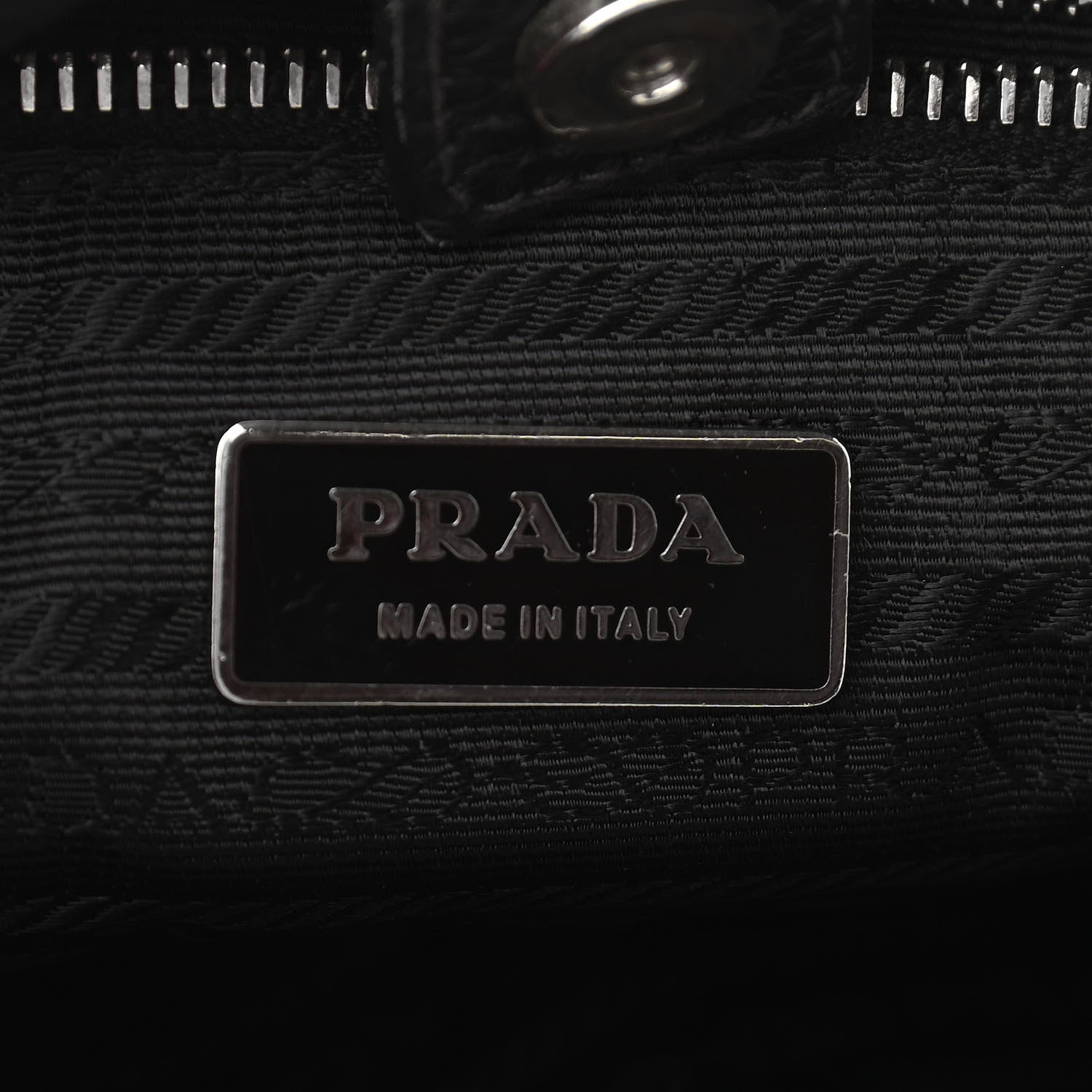 Prada Vitello Daino Embossed Logo Hobo Black 6 of 13