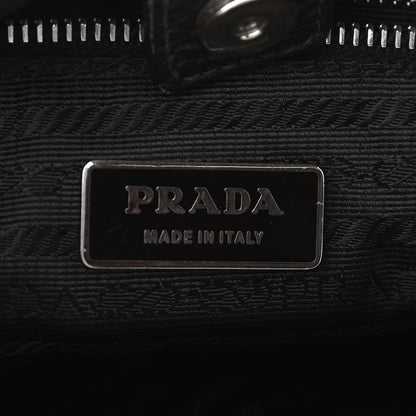 Prada Vitello Daino Embossed Logo Hobo Black 6 of 13