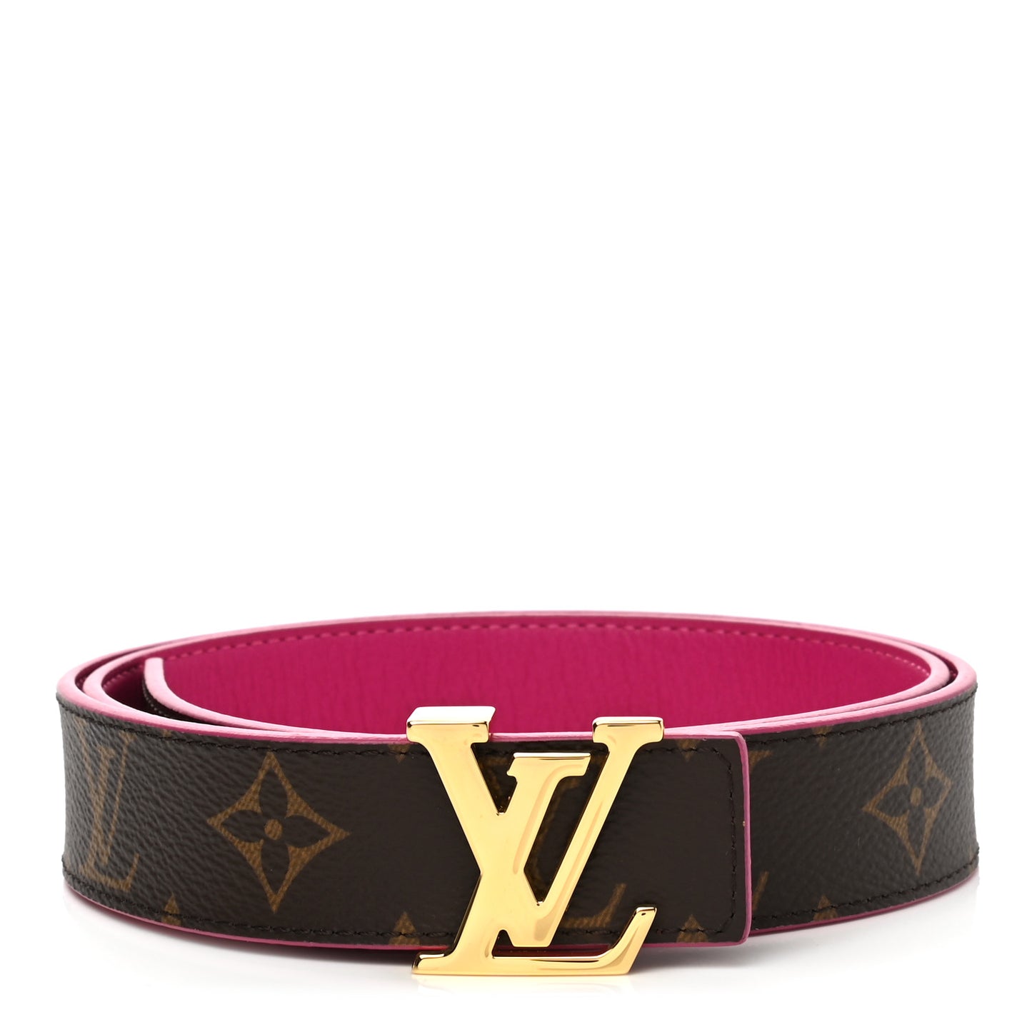 Calfskin Monogram 30mm LV Initiales Reversible Belt 80 32 Pink