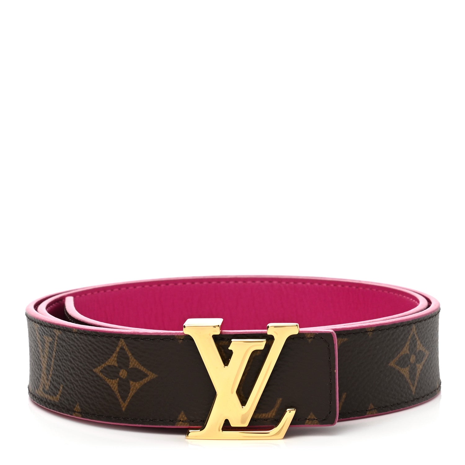 Louis Vuitton Calfskin Monogram 30mm LV Initiales Reversible Belt 80 32 Pink 1 of 6