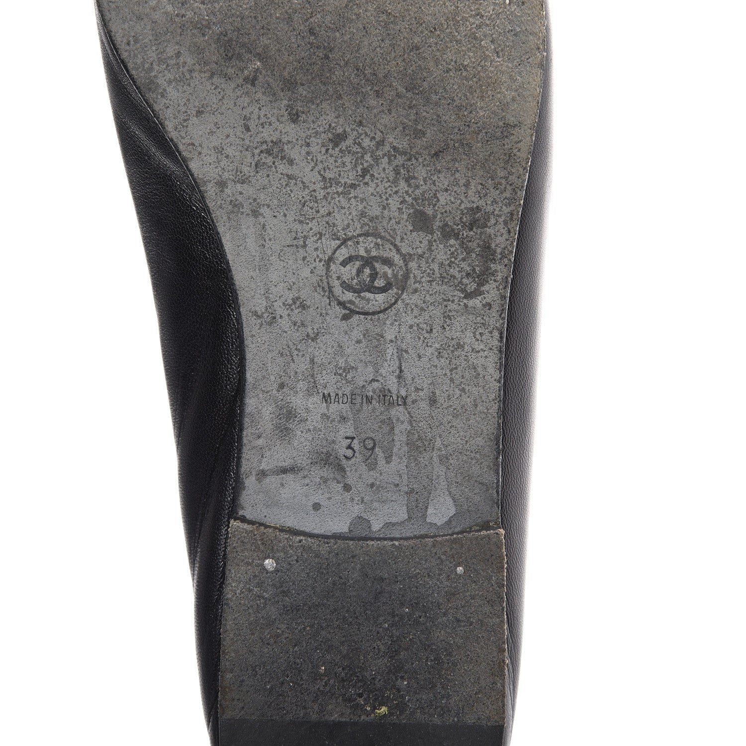 Chanel Lambskin Patent Cap Toe Ballerina Flats 39 Black 6 of 12