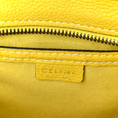Celine Drummed Calfskin Nano Luggage Citron 6 of 11