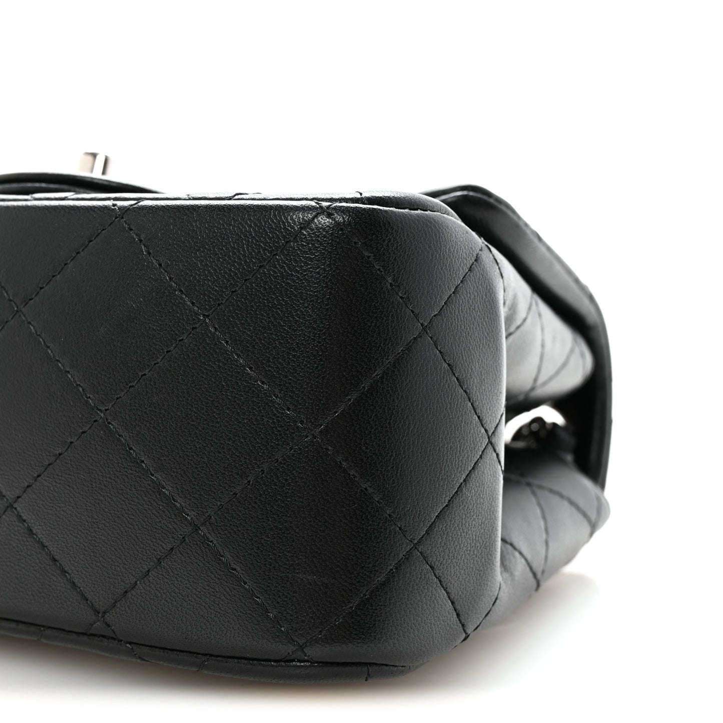 Lambskin Quilted Mini Square Flap Black