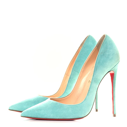 Christian Louboutin Veau Velours So Kate 120 Pumps 40 Turquoise 3 of 8