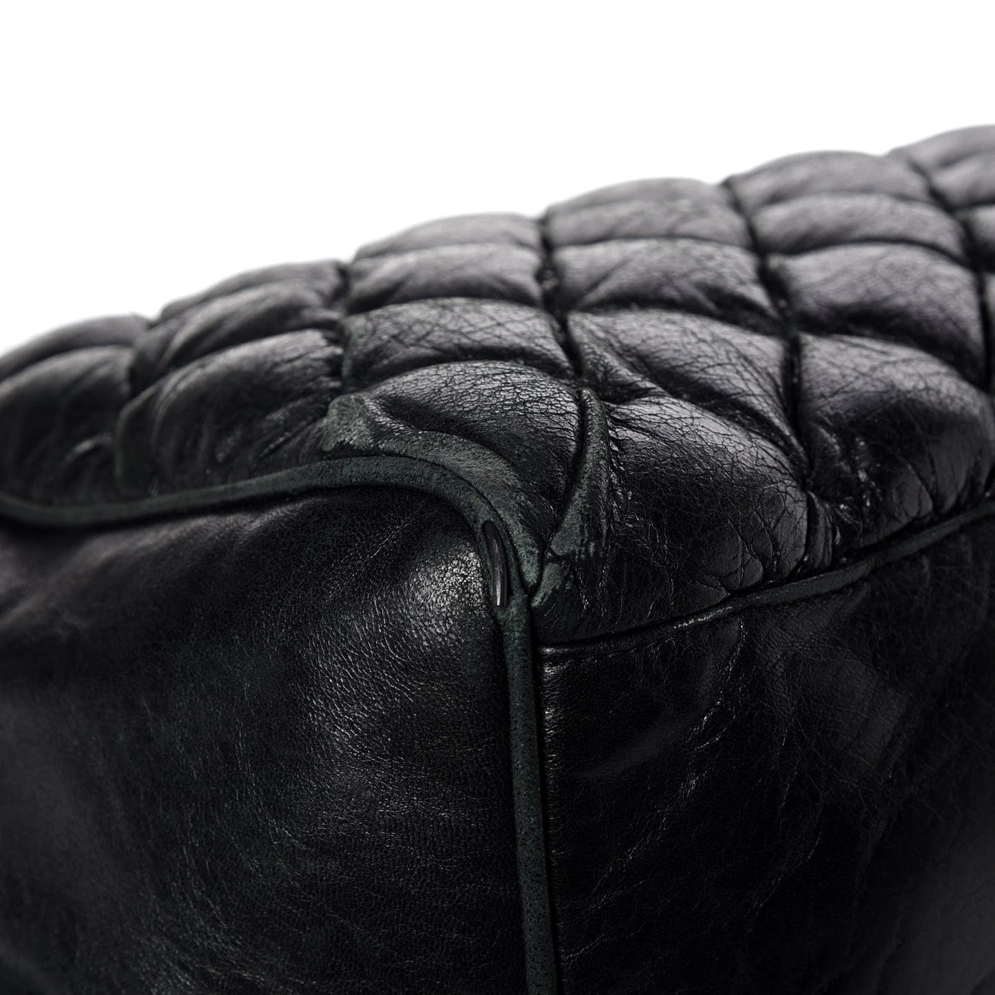 Chevre Quilted Matelasse MM Black