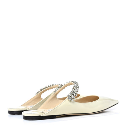 Jimmy Choo Patent Calfskin Bing 100 Mules 41 Linen 4 of 7