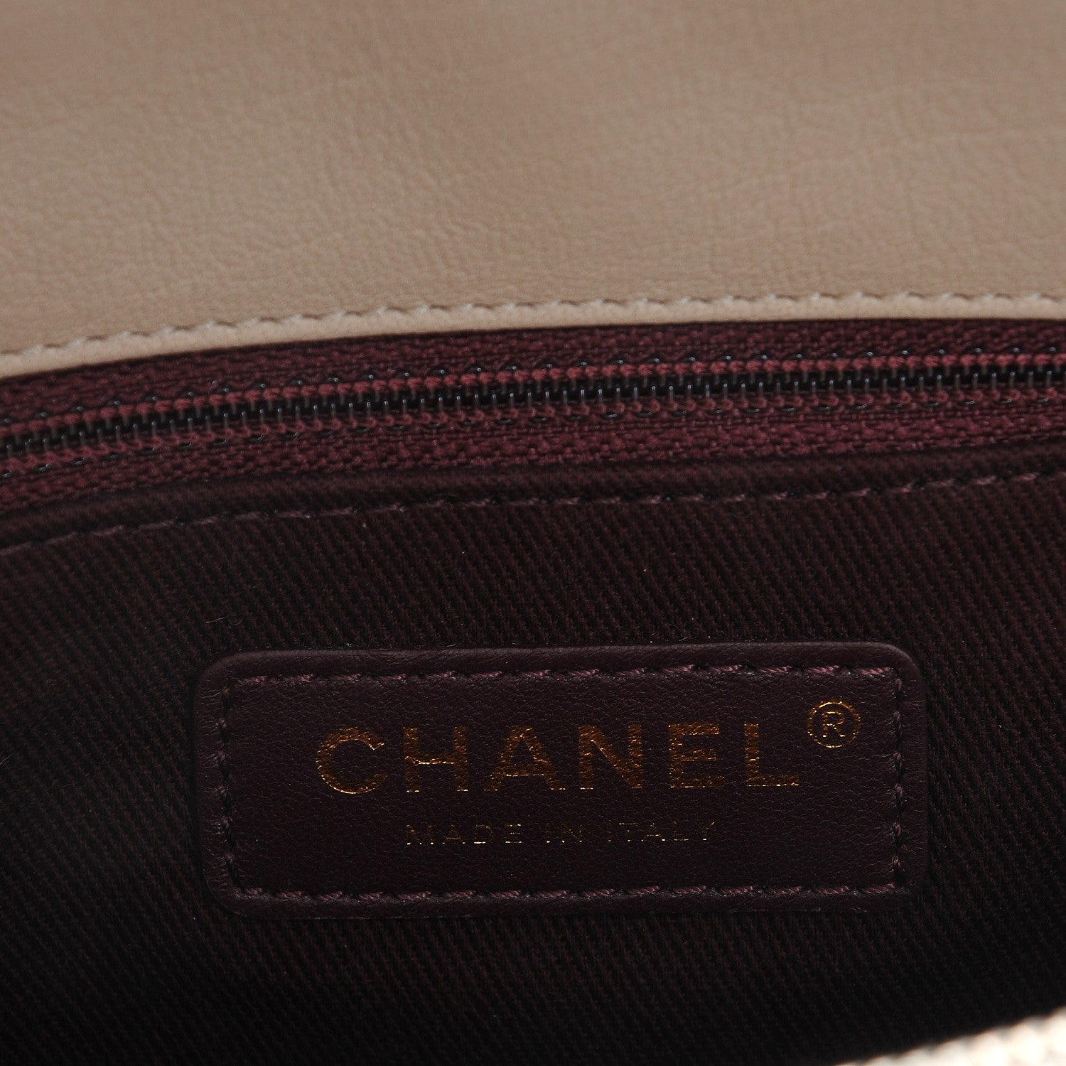 Chanel Shiny Sheepskin Quilted Small Trapezio Flap Beige 6 of 8