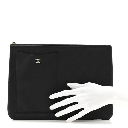 Chanel Calfskin Quilted Medium CC Pocket Cosmetic Case Black 2 of 10