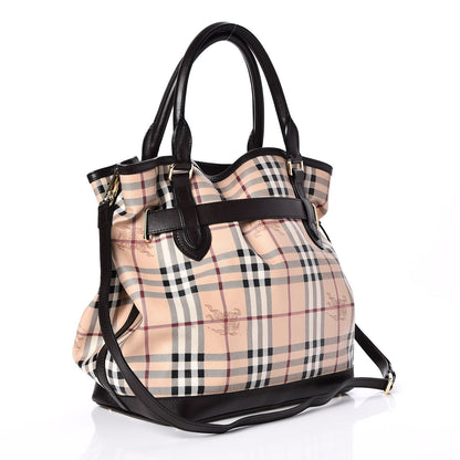 Burberry Haymarket Check Medium Golderton Tote Chocolate 3 of 8