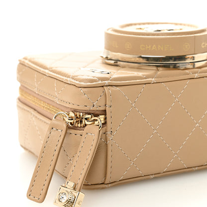 Chanel Lambskin Quilted Coco Click Bag Dark Beige 9 of 11