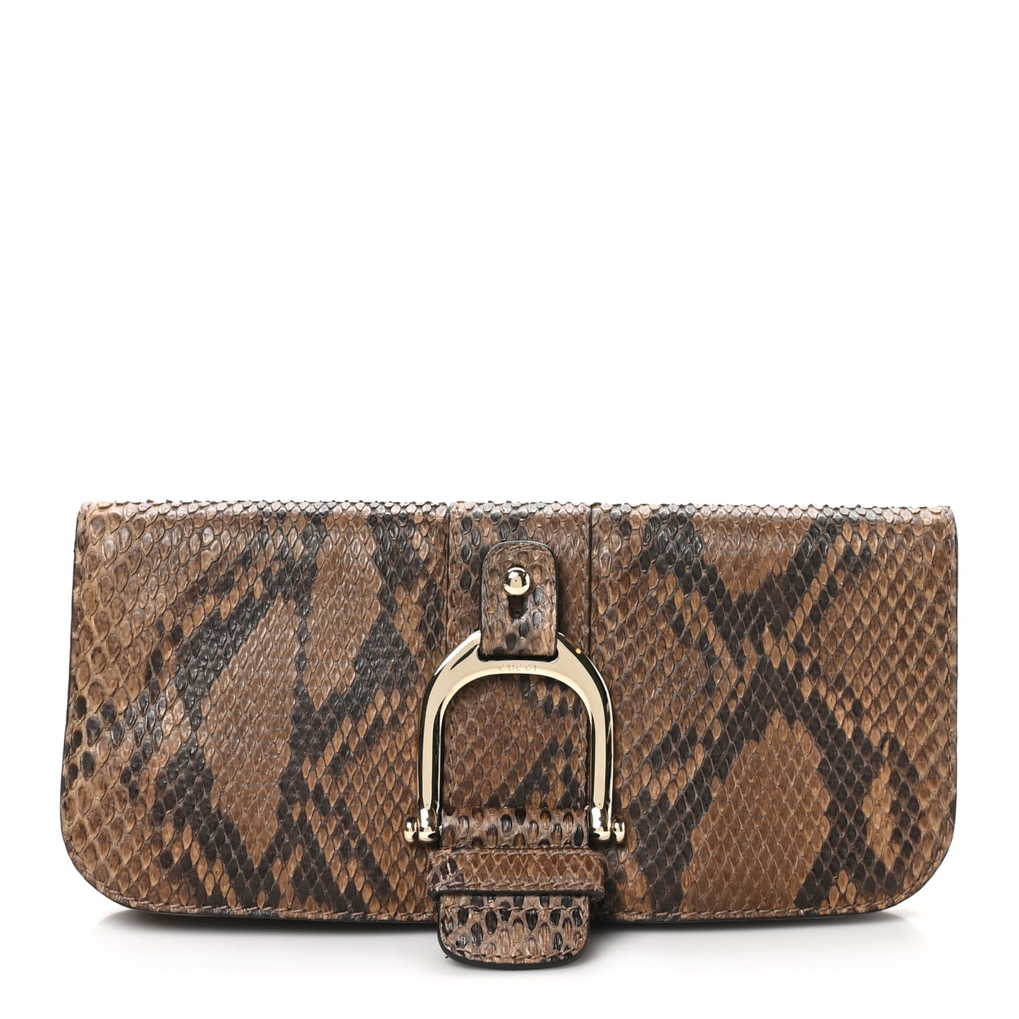 Snakeskin Deerskin Greenwich Clutch Beige